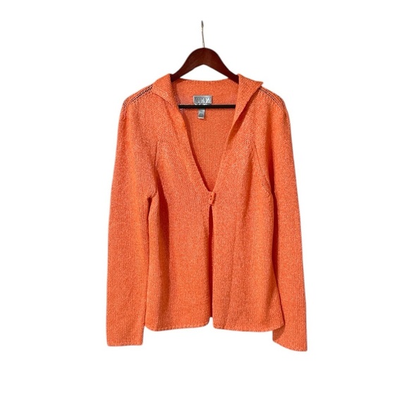 Talbots Sweaters - Talbots Collection Women Sweater Knit Cardigan Long Sleeve Orange Size L Button